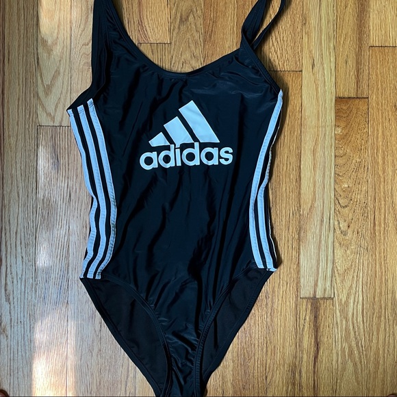 NWT Adidas Core Solid Logo One Piece Swimsuit